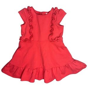 Janie and Jack coral dress 18-24 months ruffle hem pink baby girl toddler tank
